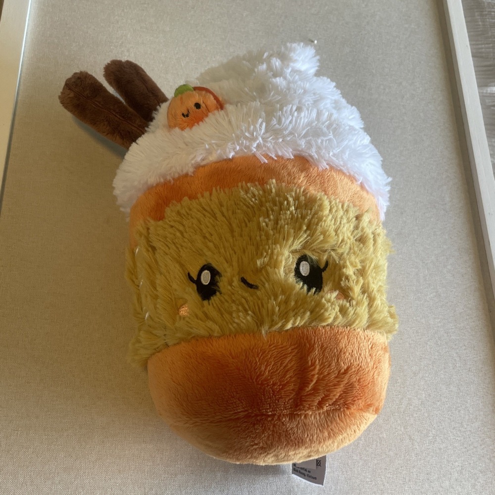 Squishable  Mini Comfort Food Pumpkin Spice Latte Soft Plushie Stuffed Toy 8"